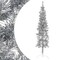 vidaXL Slim Artificial Half Christmas Tree Silver PVC, Steel Slim